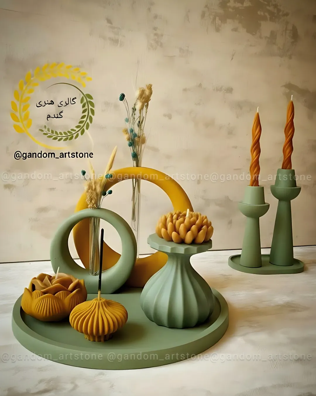 ست دکوری مناسب جلومبلی با گل خشک