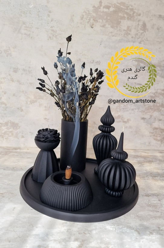 ست کامل دکوری بهمراه شمع ها بدون گل خشک