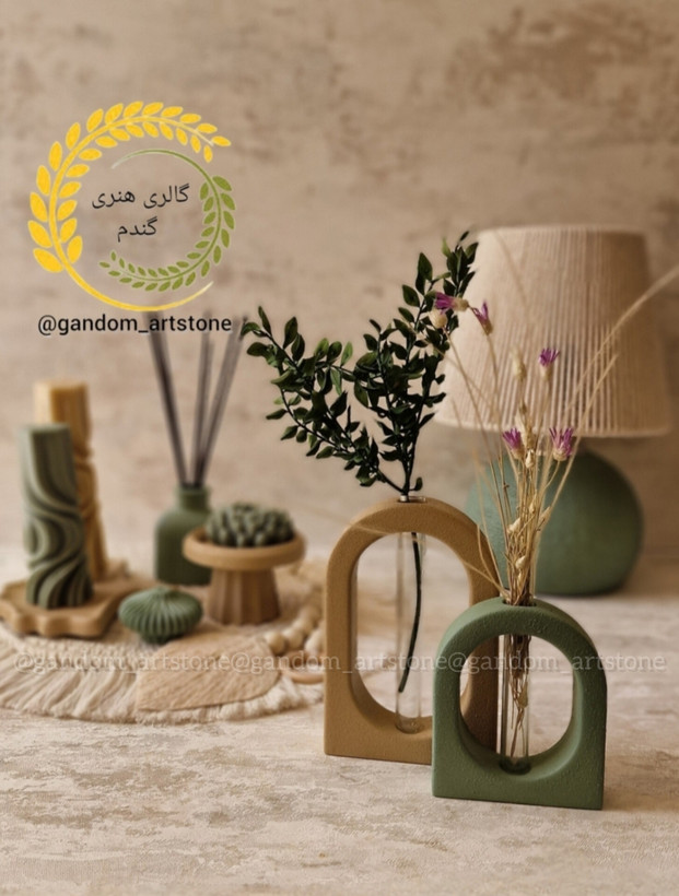 ست دکوری کامل با شمع ها و رانر و تسبیح دکوراتیو و آباژور