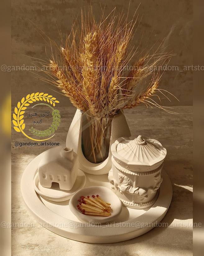 ست دکوری کامل بهمراه شات کاروسل شمع و گل خشک