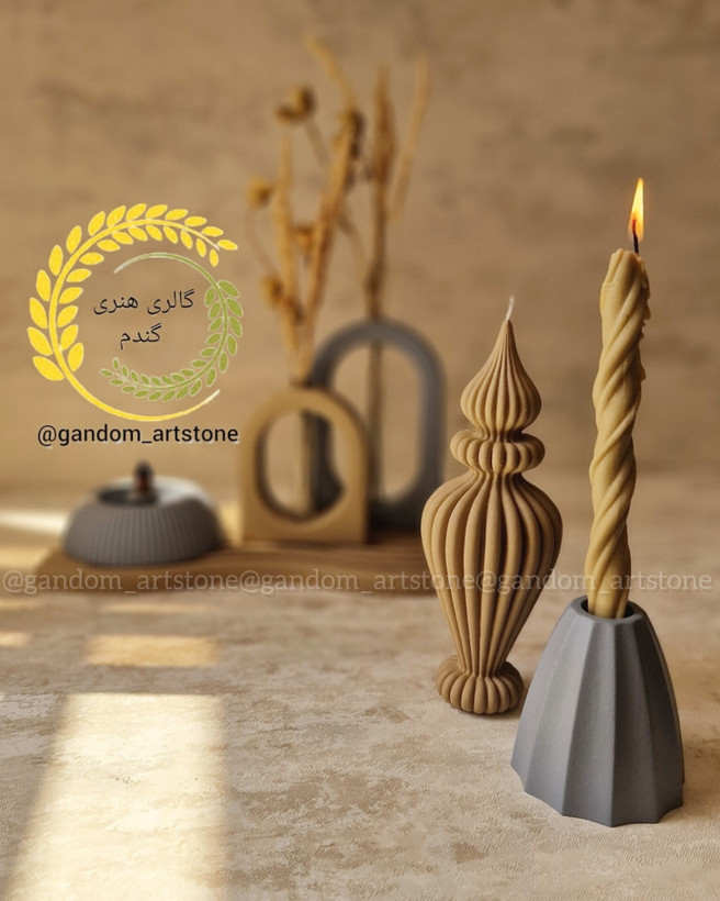 ست کامل دکوری بهمراه گل خشک و شمع ها