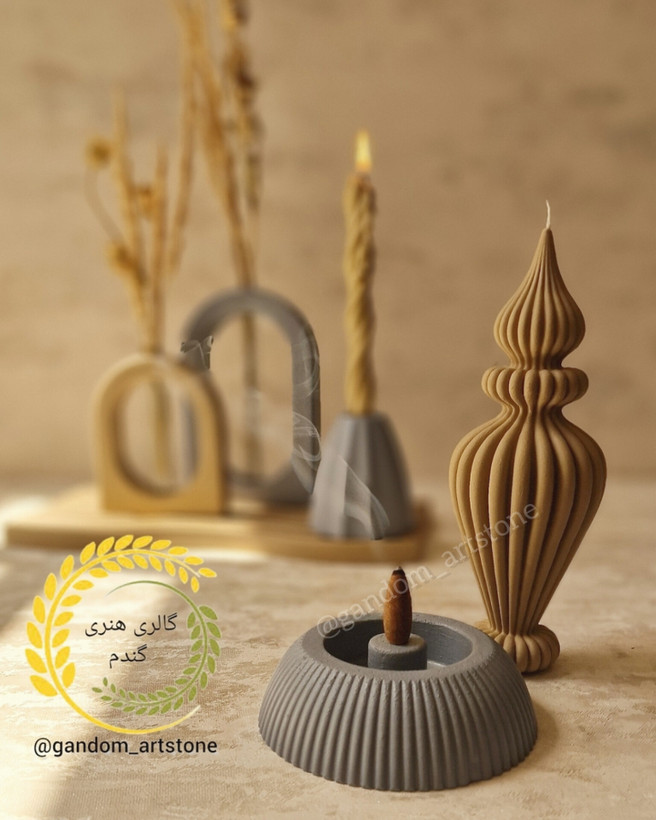 ست کامل دکوری بهمراه گل خشک و شمع ها