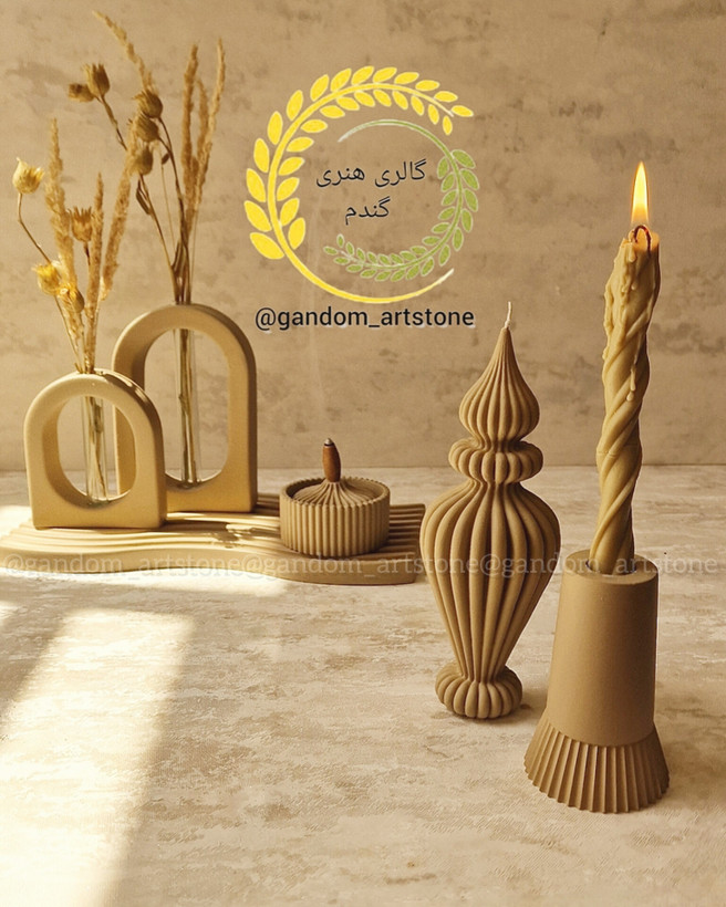ست کامل دکوری بهمراه گل خشک و شمع
