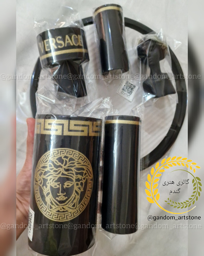 ست کامل دکوری ورساچه،. بهمراه گل خشک و شمع ها